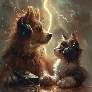 Furry Calm: Pets Thunder Melodies