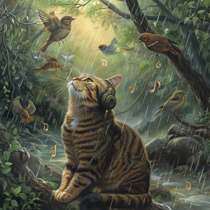 Pure Binaural Beats Sleep的專輯Rain’s Cat Harmony: Binaural Birds in Nature’s Calm - 78 72 Hz