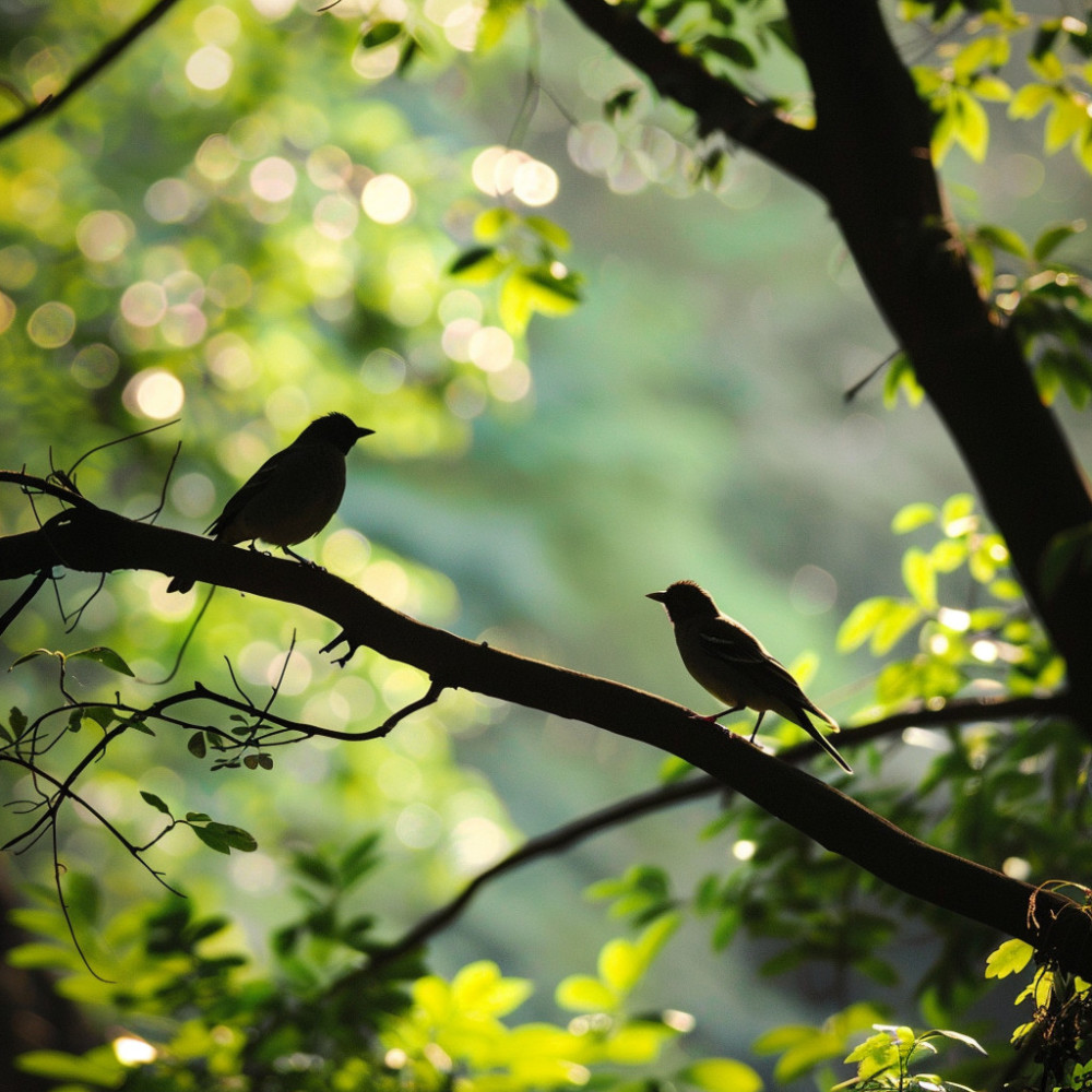 Melodía Del Crepúsculo De Los Pájaros Del Bosque