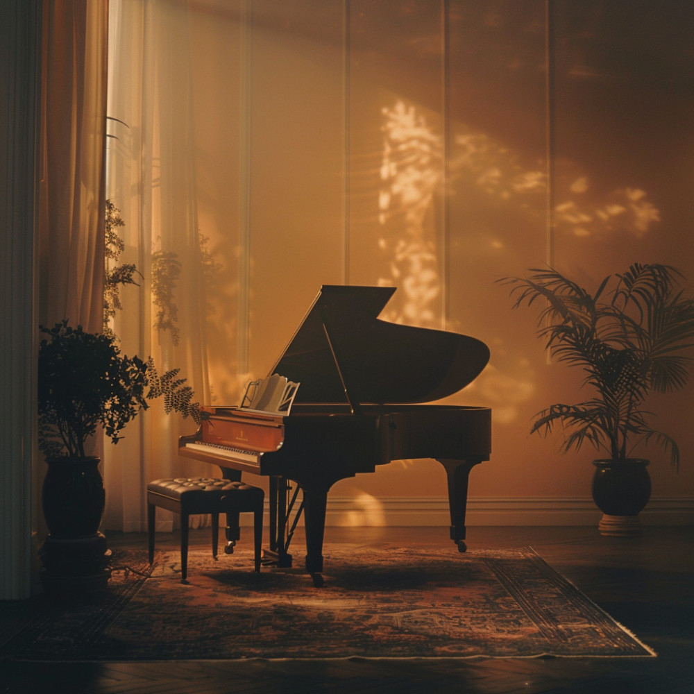 Armonía De La Luz De La Luna Serena En El Piano