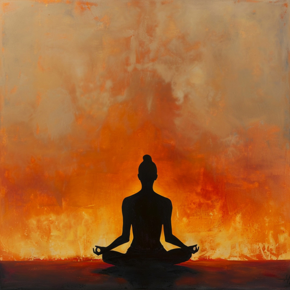 Meditación De Fuego Con Ondas De Serenidad