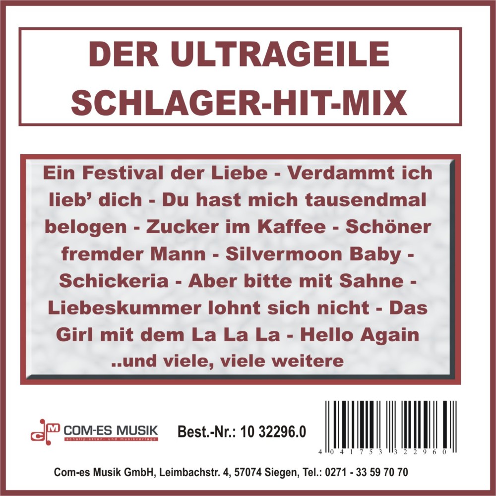 Hit-Medley: Liebeskummer lohnt sich nicht / Küsse nie nach Mitternacht / Frech geküsst ist halb gewonnen / Harlekin / Liebe wie im Rosengarten / Adiole