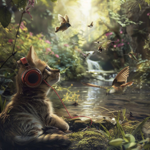 อัลบัม Binaural Cats and Creek: Nature's Bird Melody - 78 72 Hz ศิลปิน Binaural Beats Work Music