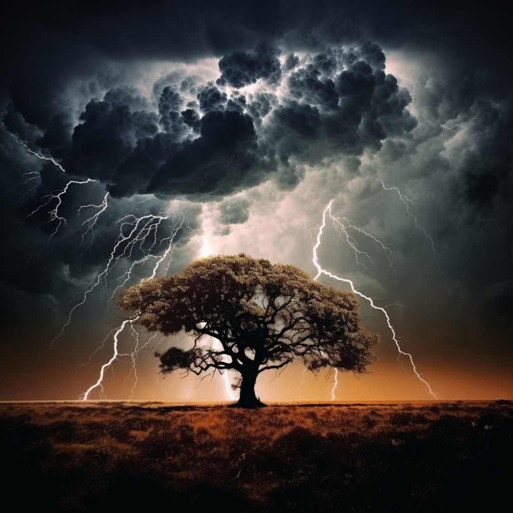 Feline's Peaceful Retreat in Storm