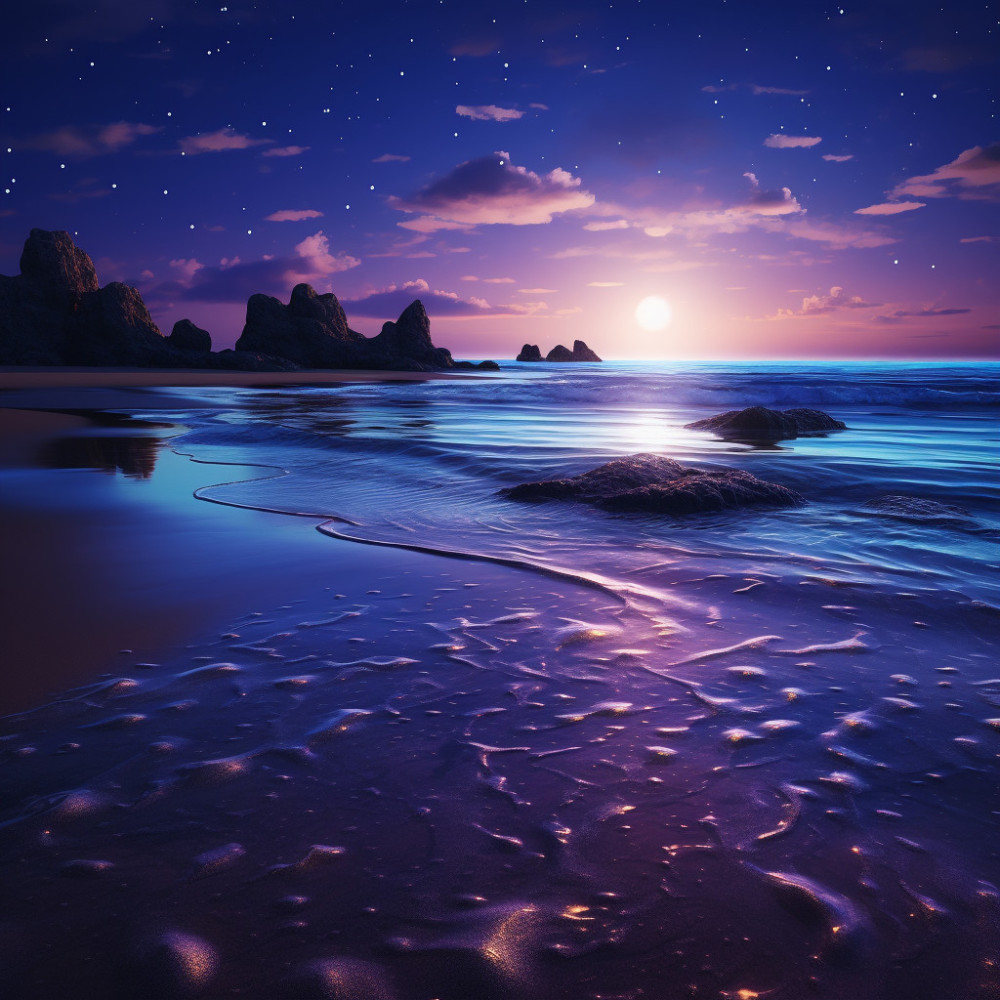 Nocturno Sereno De Las Olas De Cristal