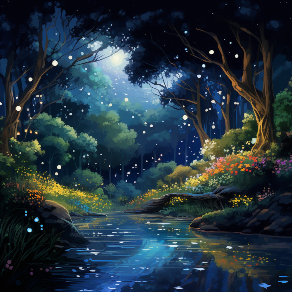 Binaural River's Midnight Ambiance