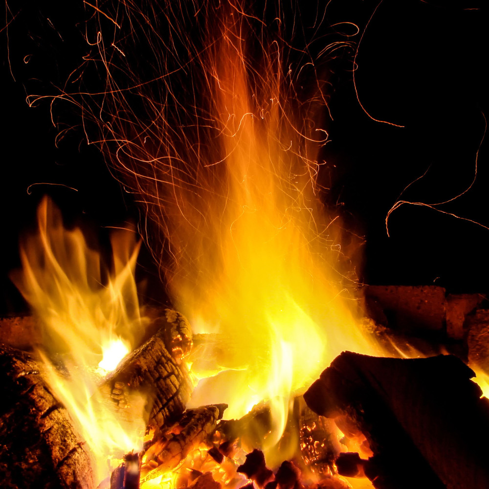 Serenity in Flickering Ember Light
