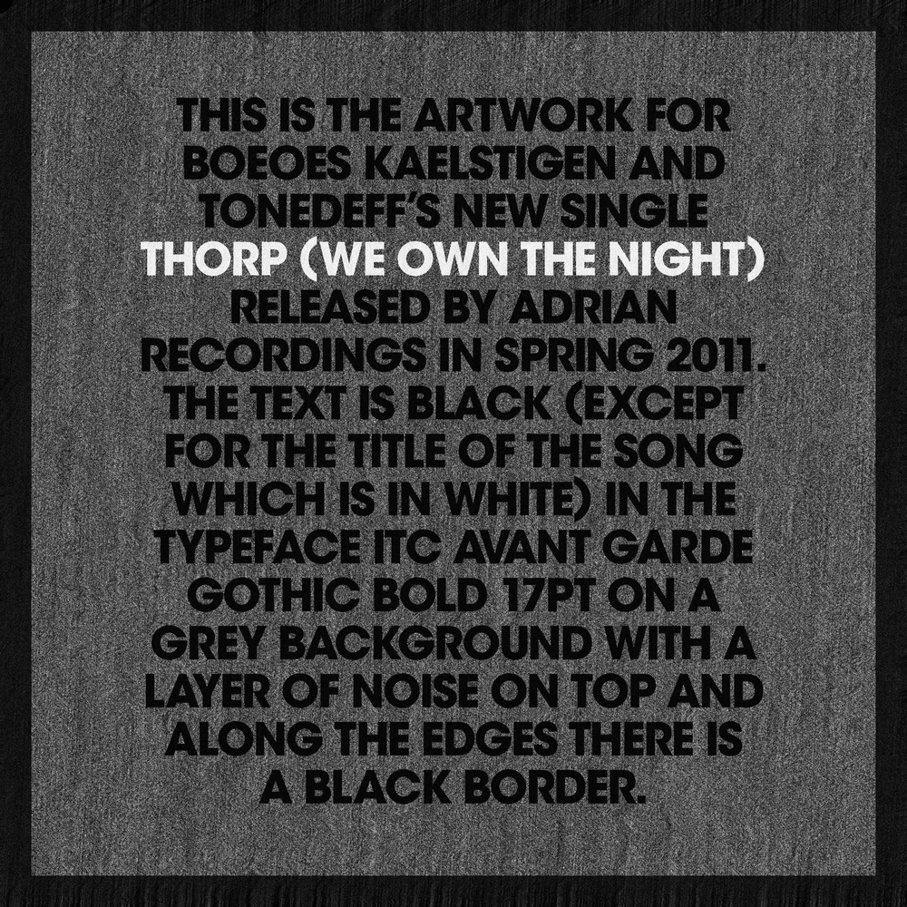 Thorp (We Own The Night)