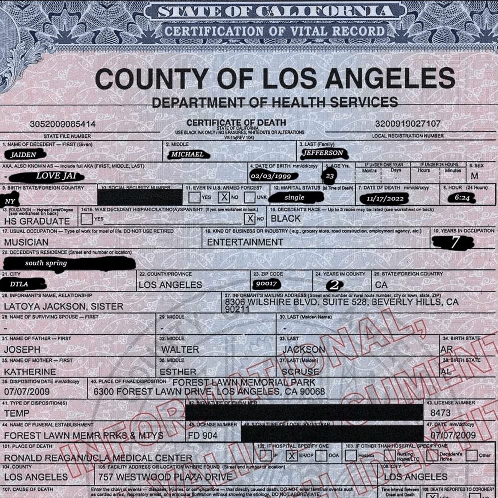DEATH CERTIFICATE (Explicit)
