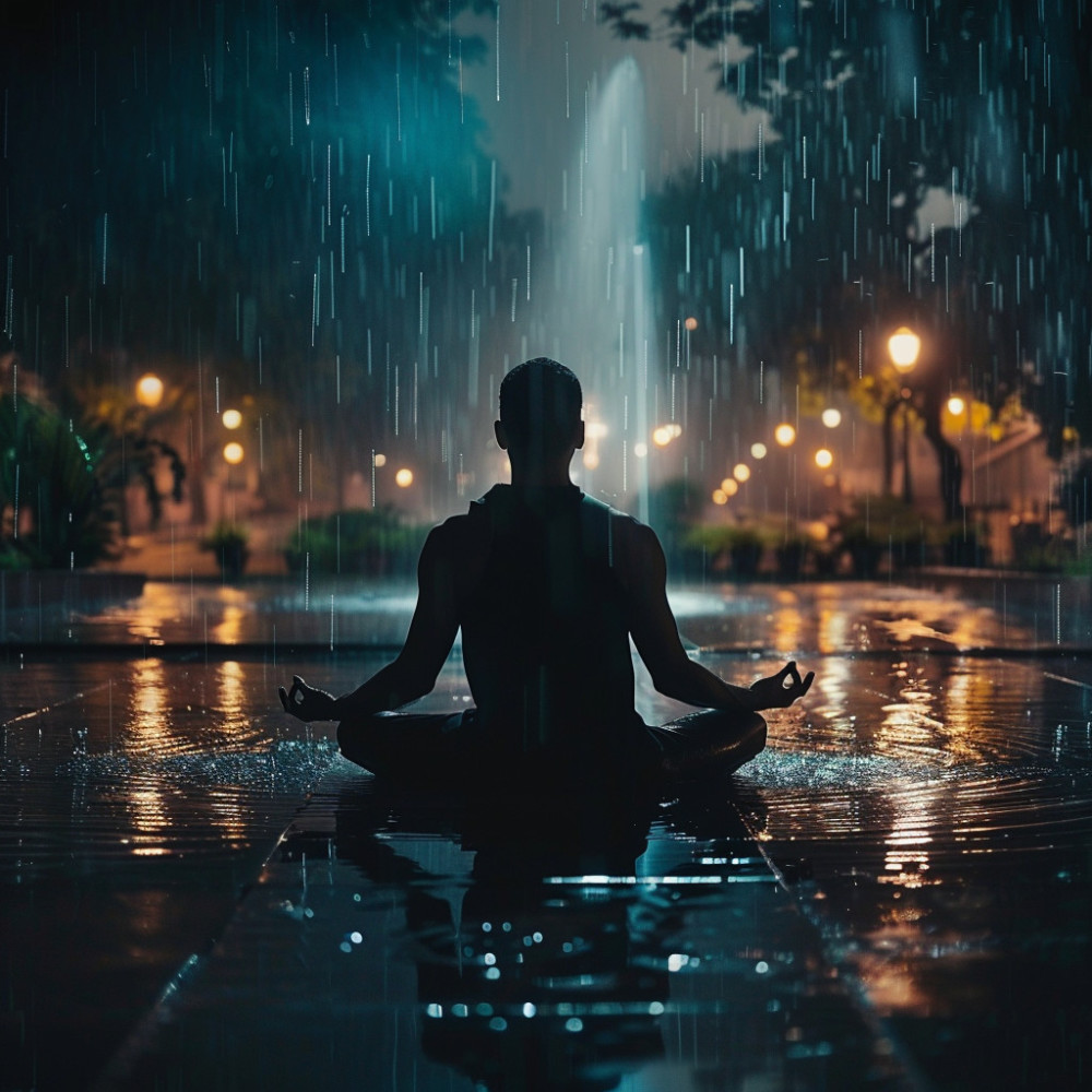 Meditación Profunda En Ambiente Lluvioso