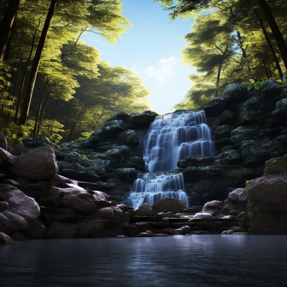 Relaxation Sanctuary by the Cascading Water