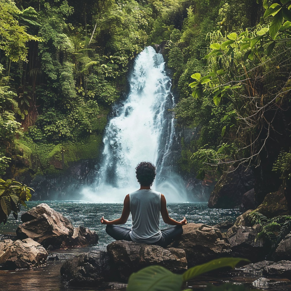 Armonía Melódica De Yoga De La Cascada