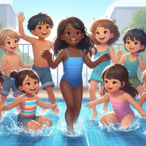 Yaoed的專輯Children playing in the water pool