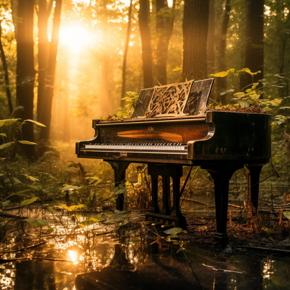 Calma Del Atardecer En El Piano Zen