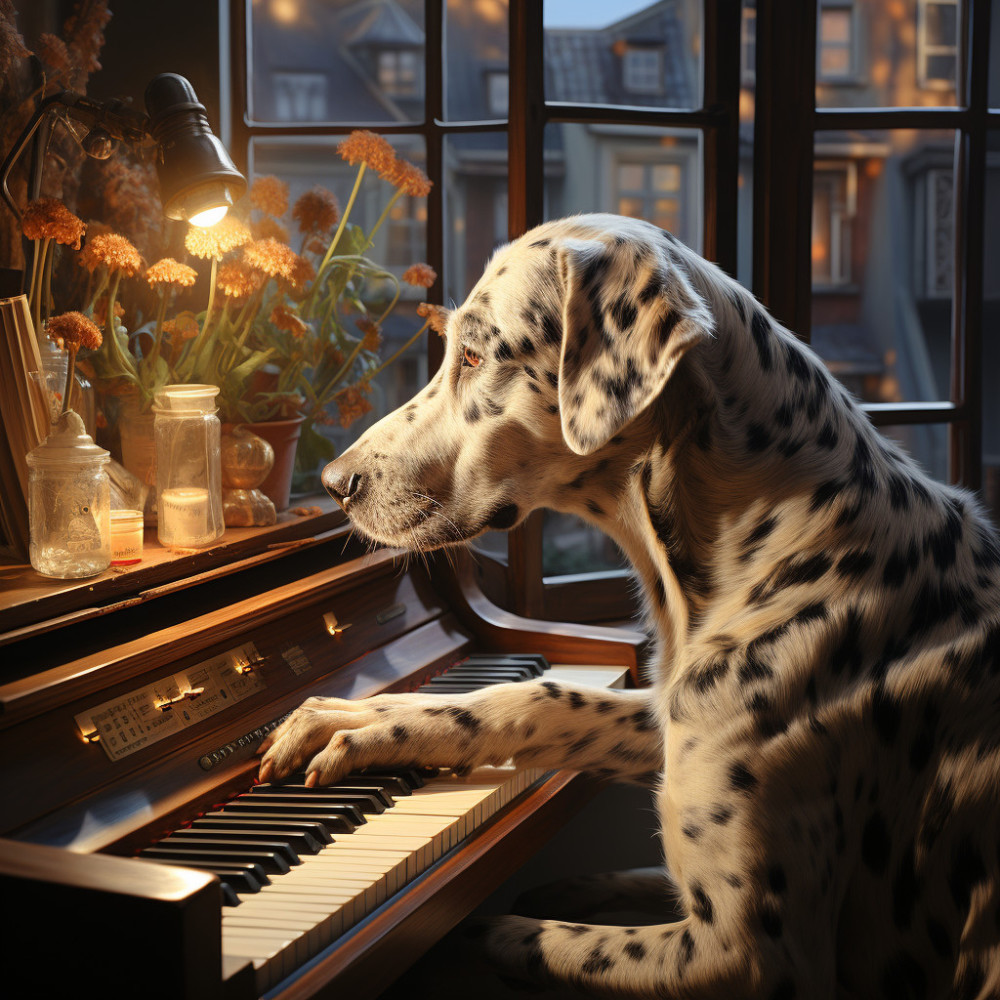 Acordes De Alegría De Perros En El Piano