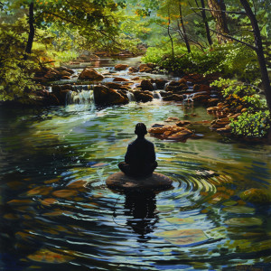 Nature & Sounds Backgrounds的專輯Creek Meditation: Water's Serene Sounds