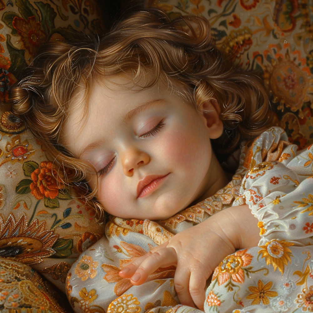 Bebe Duerme En La Caricia De La Luna