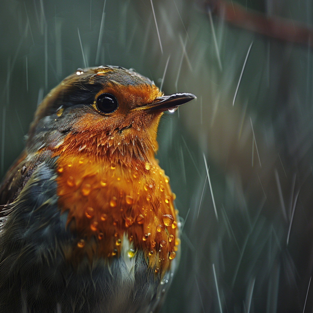 Dusk’s Rainy Finale with Birds