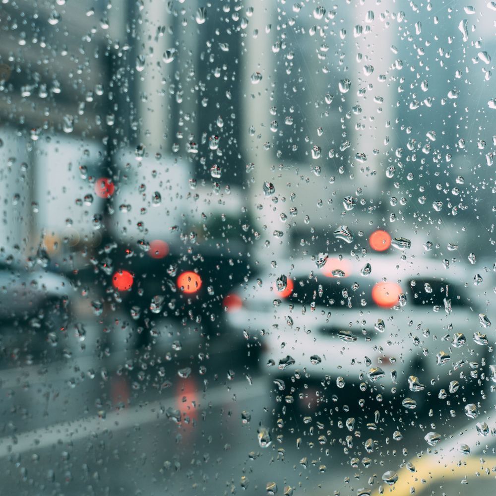 Summer Rain from the Window Pane
