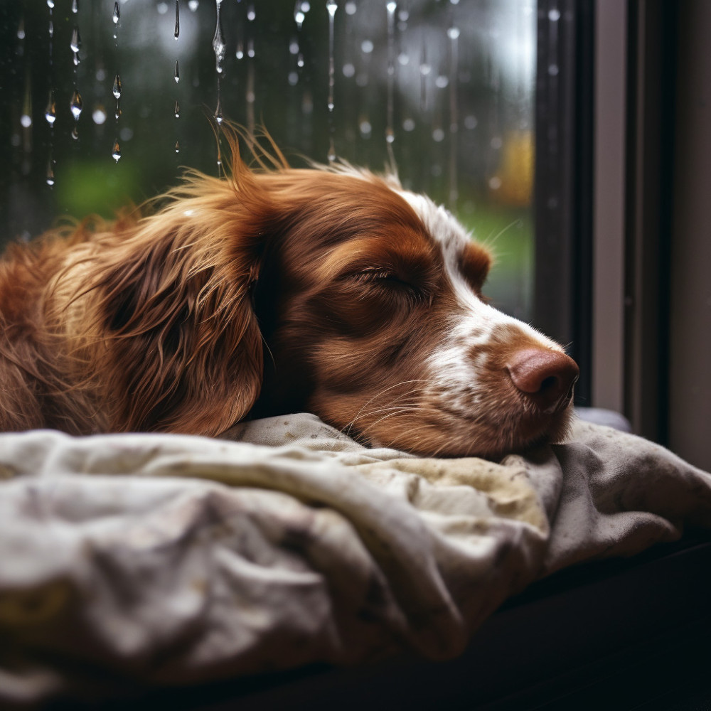 La Relajante Armonía Del Perro En La Lluvia