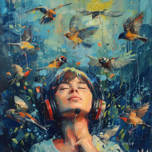 Relaxing Rain Sounds的專輯Binaural Nightfall: Birds and Rain's Calm Sleep - 92 88 Hz