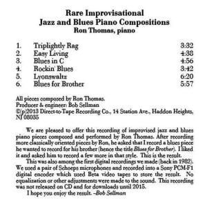 Ron Thomas的專輯Rare Improvisational Jazz and Blues Piano Compositions