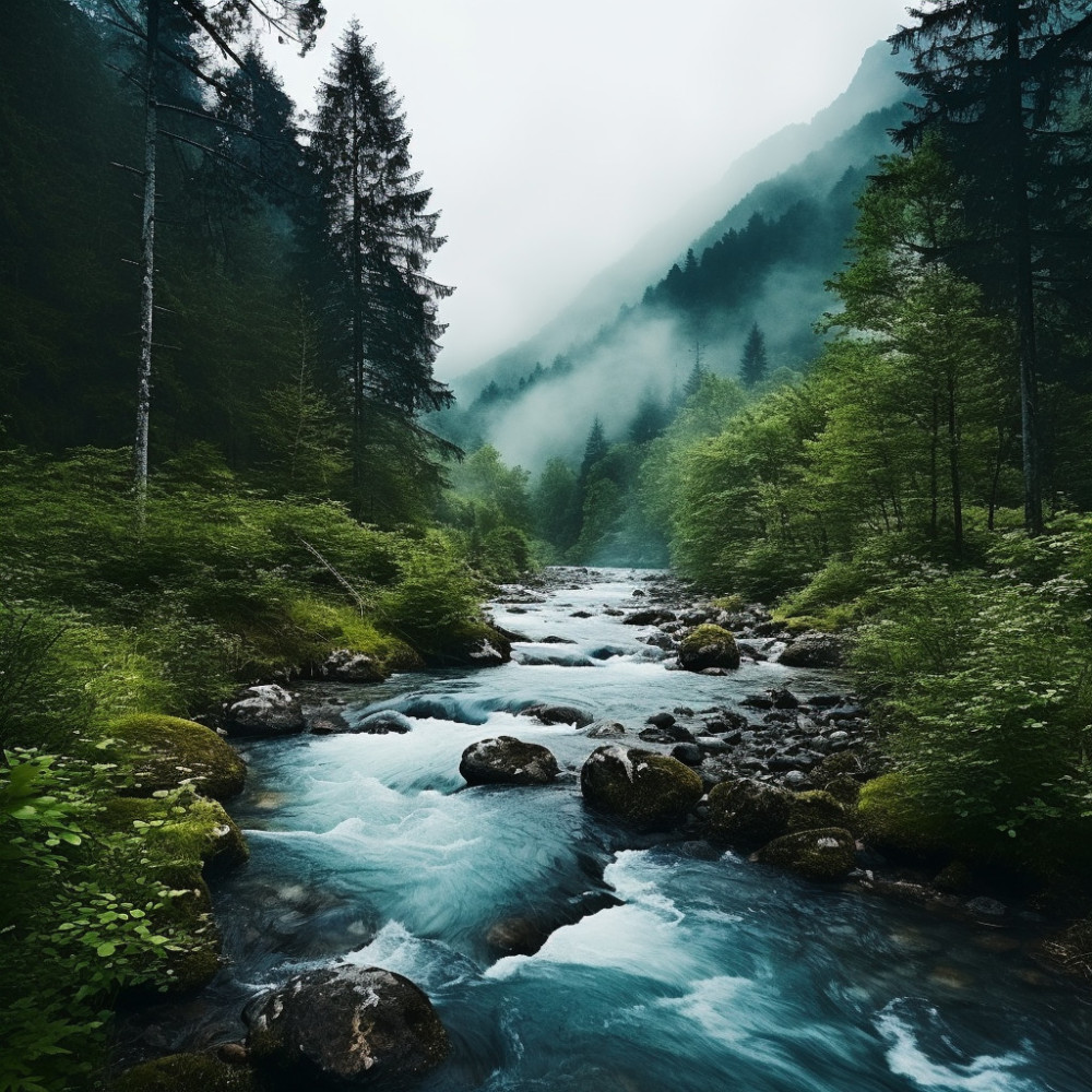 Tranquil Nature's River