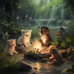 Album Music combined with Fire: Fireside Bliss for Cats from Fireplace FX Studio