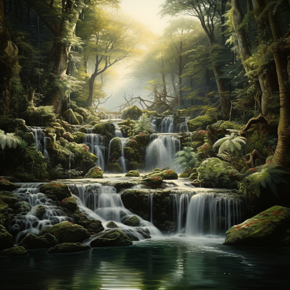Melodic Nature's Peaceful Cascade