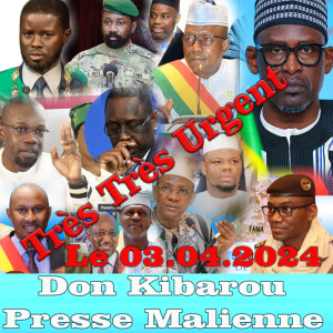 Rokia Kone的專輯Très Très Urgent Don Kibarou Presse Malienne Le 03.04.2024