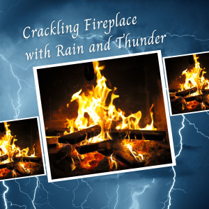 Crackling Fireplace with Rain and Thunder  - 1 Hour