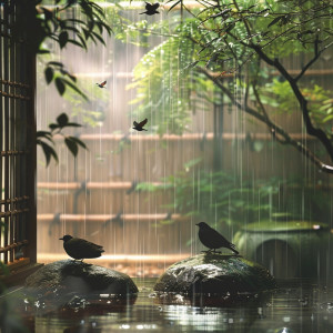 Solfeggio Frequencies Tones的專輯Binaural Yoga in Nature: Birds and Rain's Serenity - 92 96 Hz