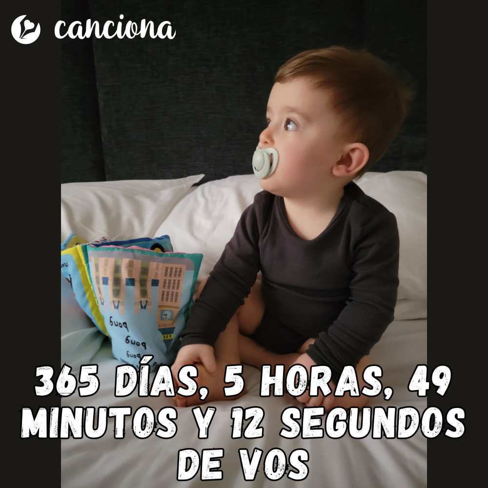 365 días, 5 horas, 49 minutos y 12 segundos de vos