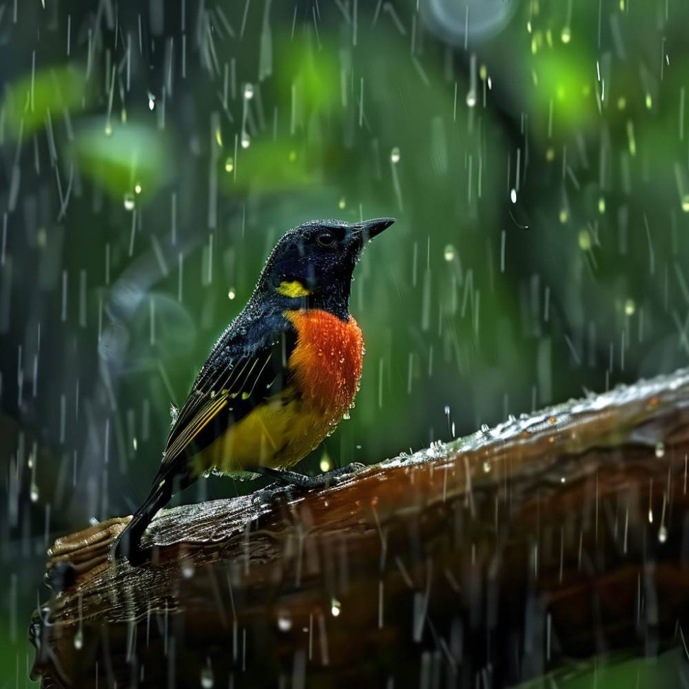 Nature’s Study Aid with Rain and Birds