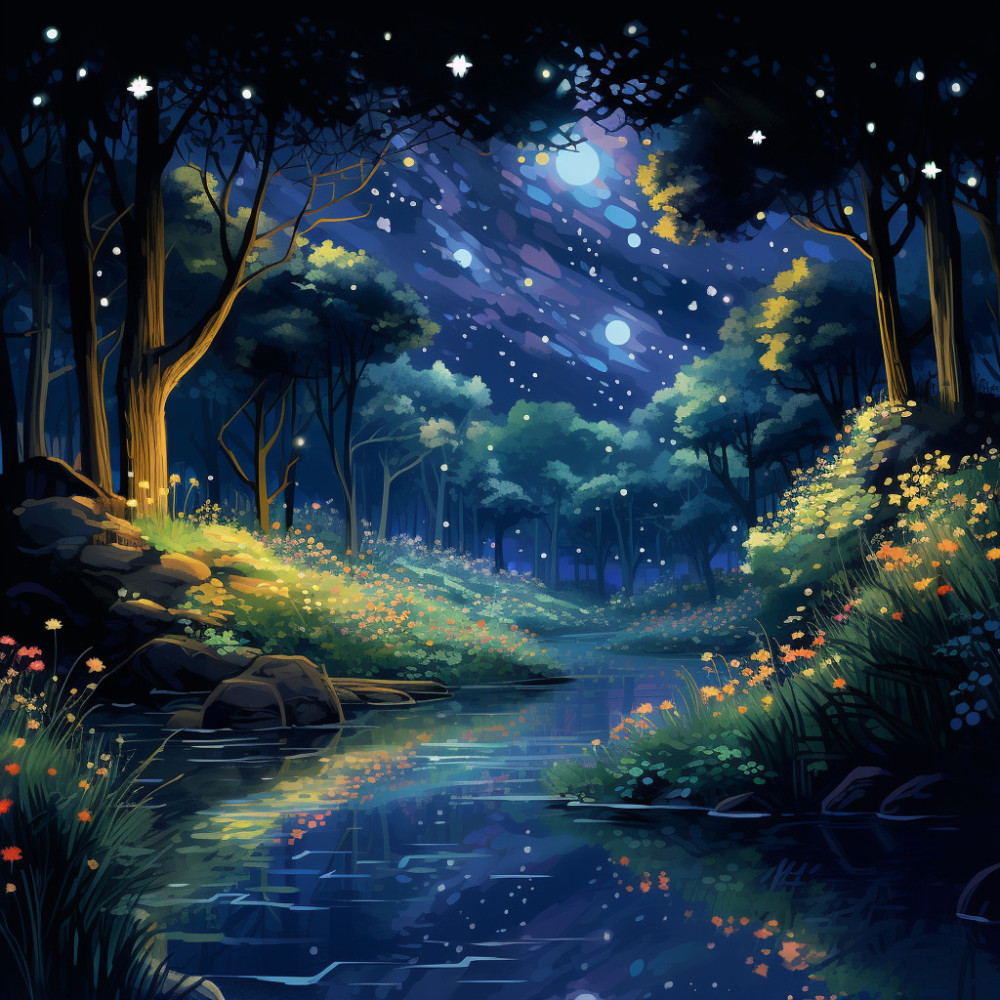 River Moving Through Forest