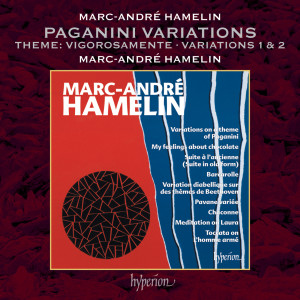 อัลบัม Hamelin: Variations on a theme of Paganini: Theme. Vigorosamente - Var. 1 & Var. 2. Pochissimo più mosso ศิลปิน Marc-Andre Hamelin