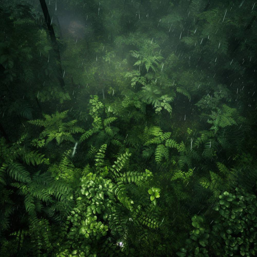 Canine's Tranquil Rain Serenade