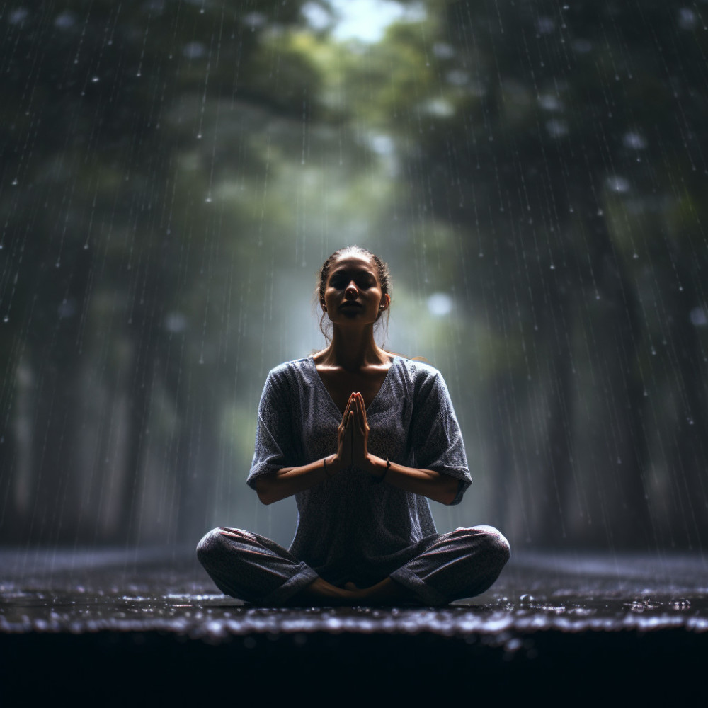 Tranquil Yoga in Rainfall