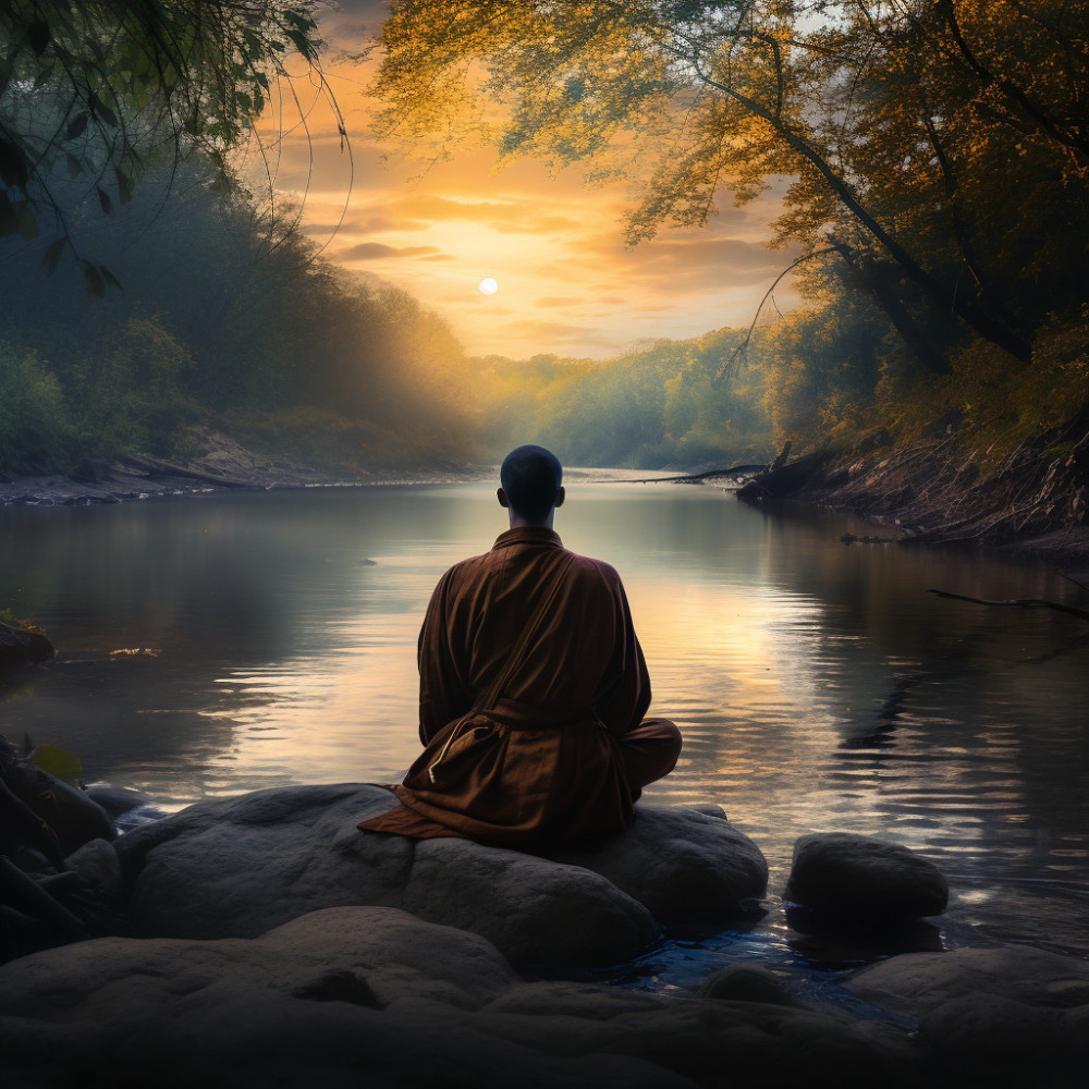 Tono Tranquilo De La Meditación En Las Aguas