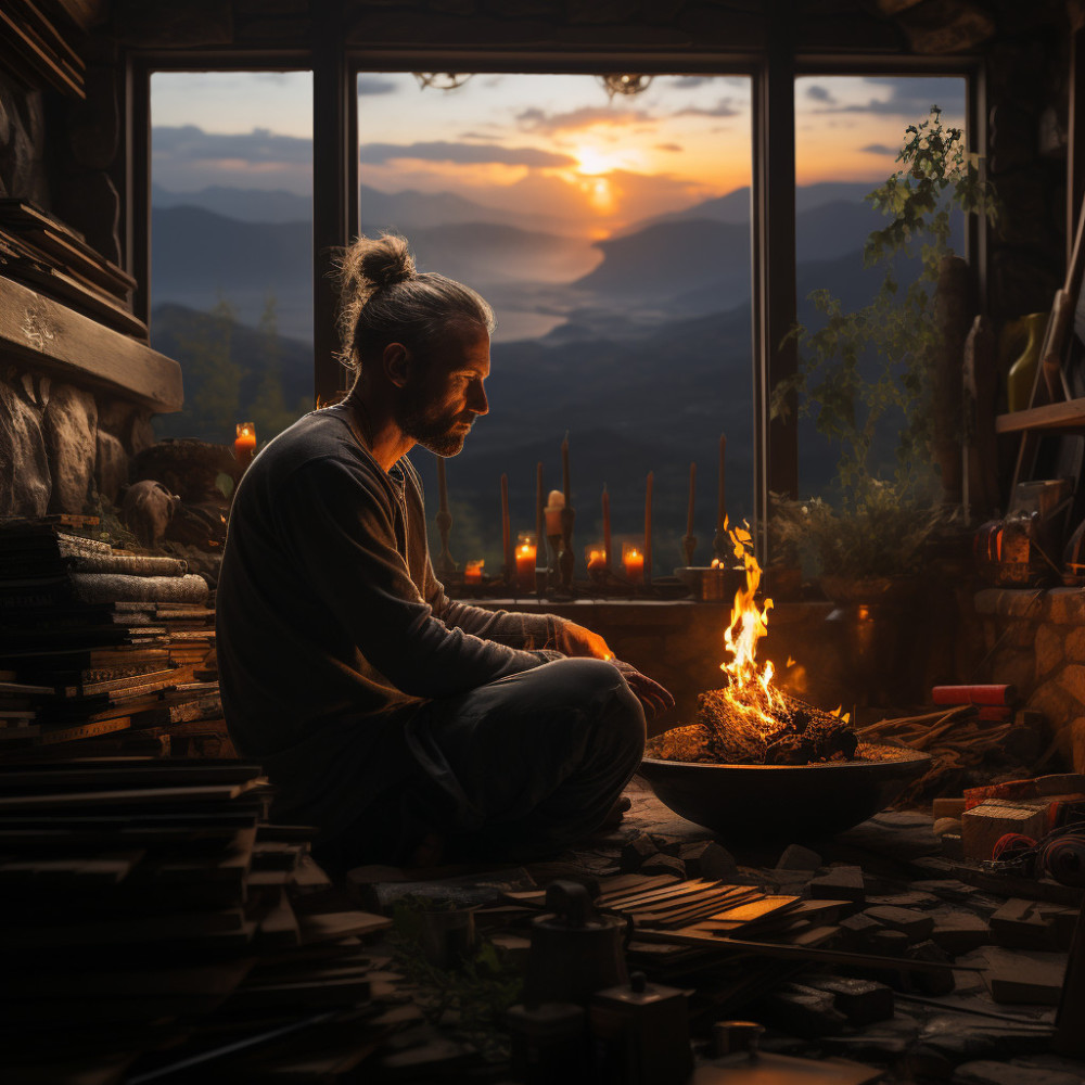 Luz Del Fuego Zen En Concentración Y Armonía