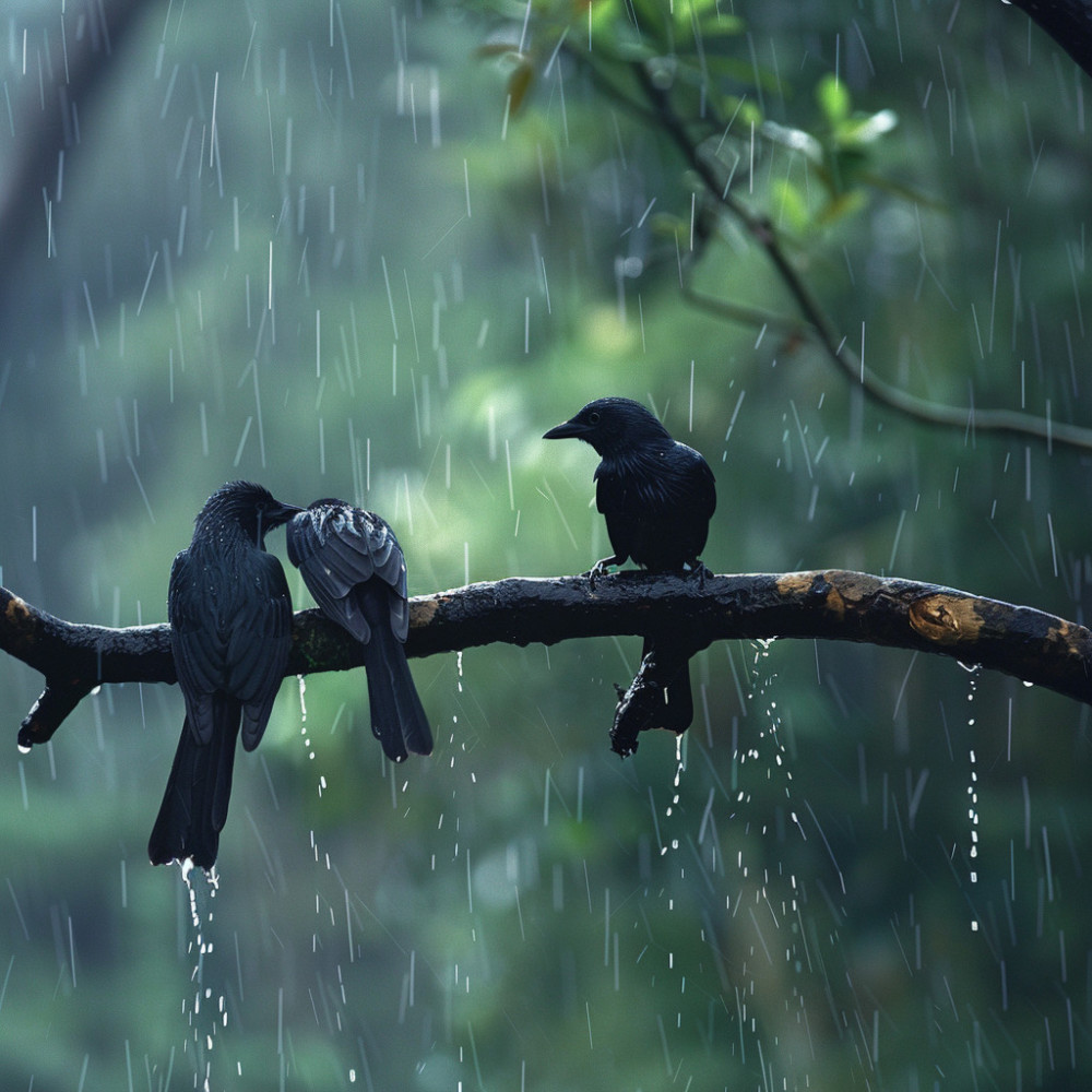 Soft Rain and Birds for Calming Peace