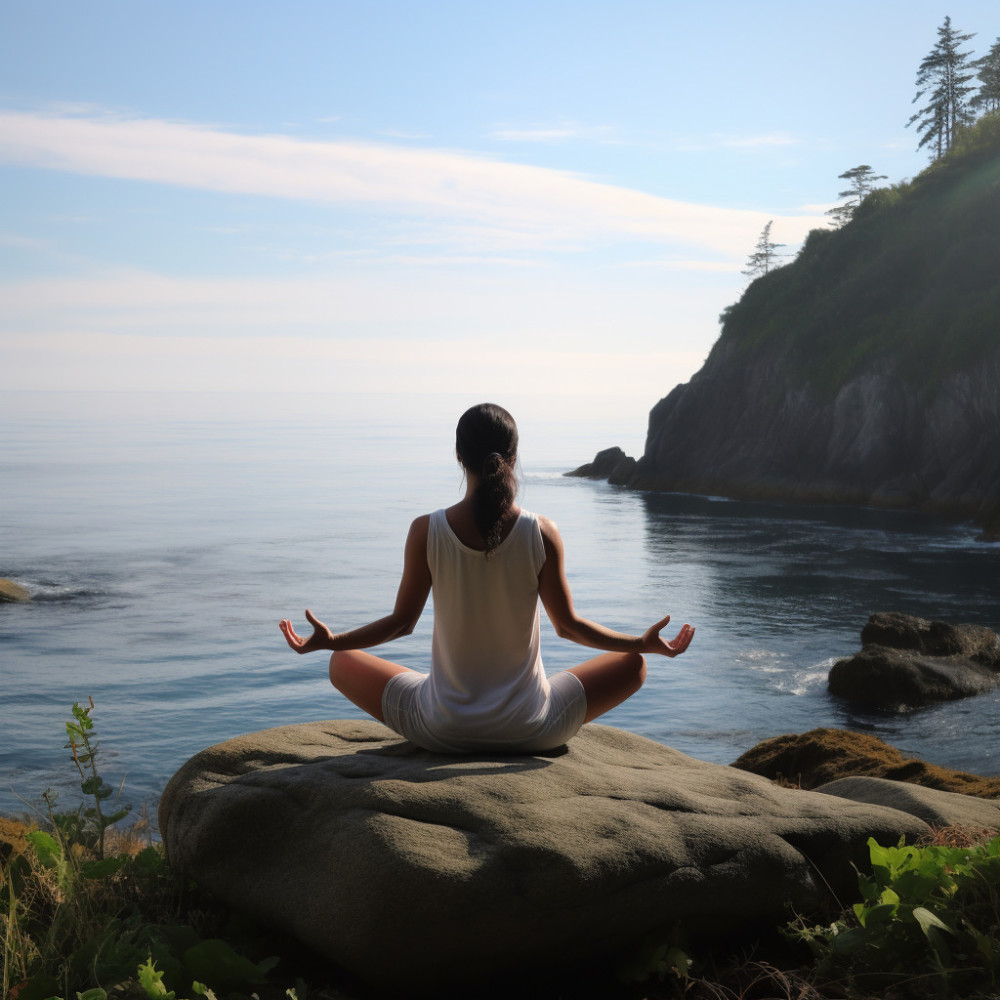 Armonía De Yoga De Flujo En La Corriente