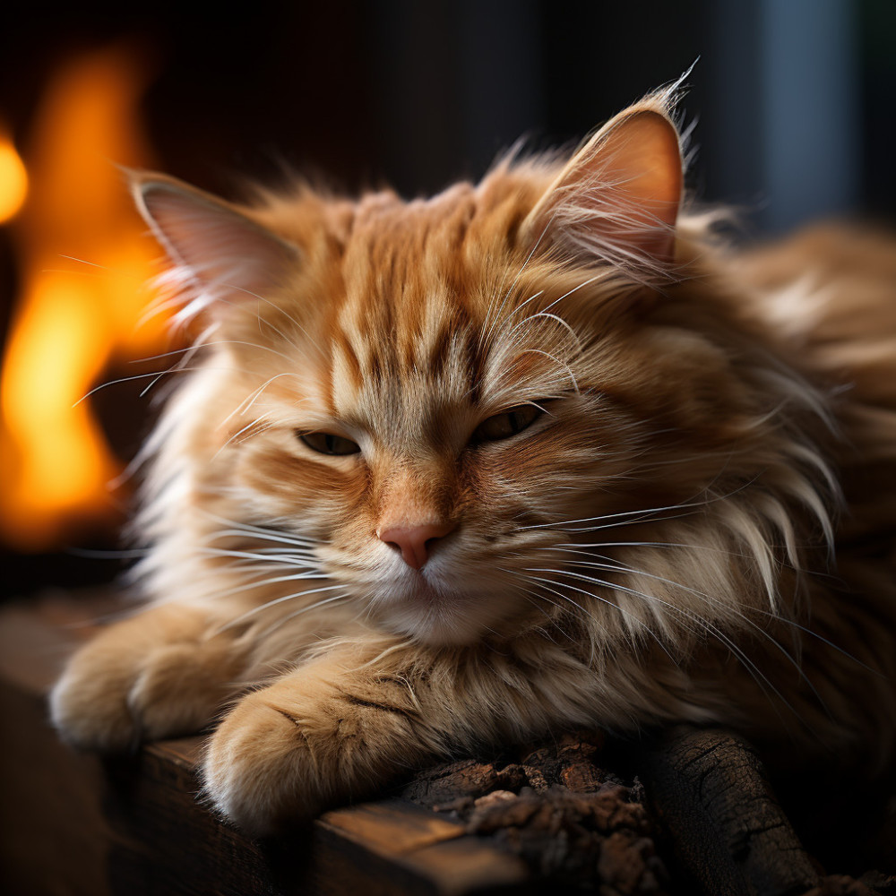 Calor Del Fuego Y Mascotas En Calma