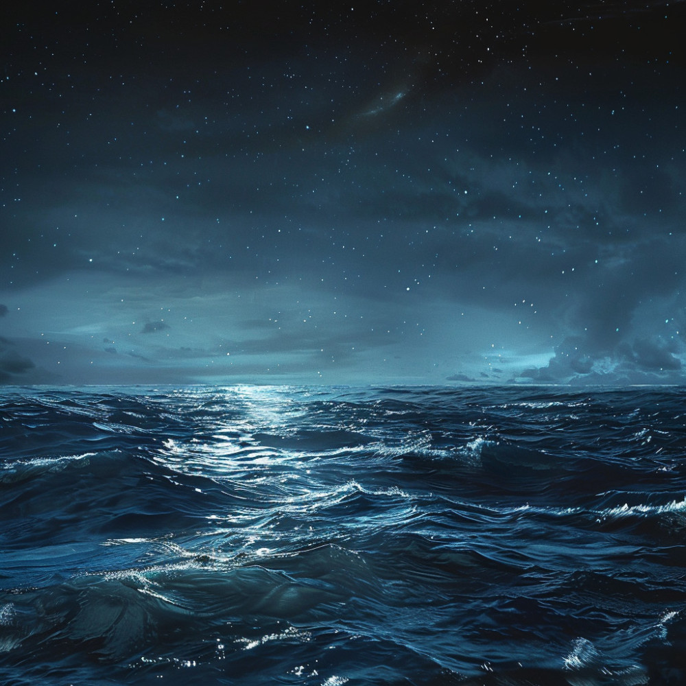 Soothing Nighttime Ocean for Rest